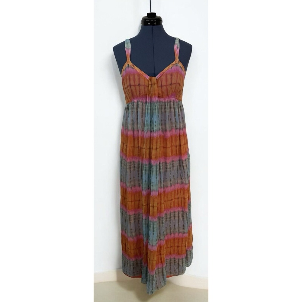 Anthropologie Ellavie Silk Ikat Babydoll Maxi Dress Festival Whimsigoth Y2K 6